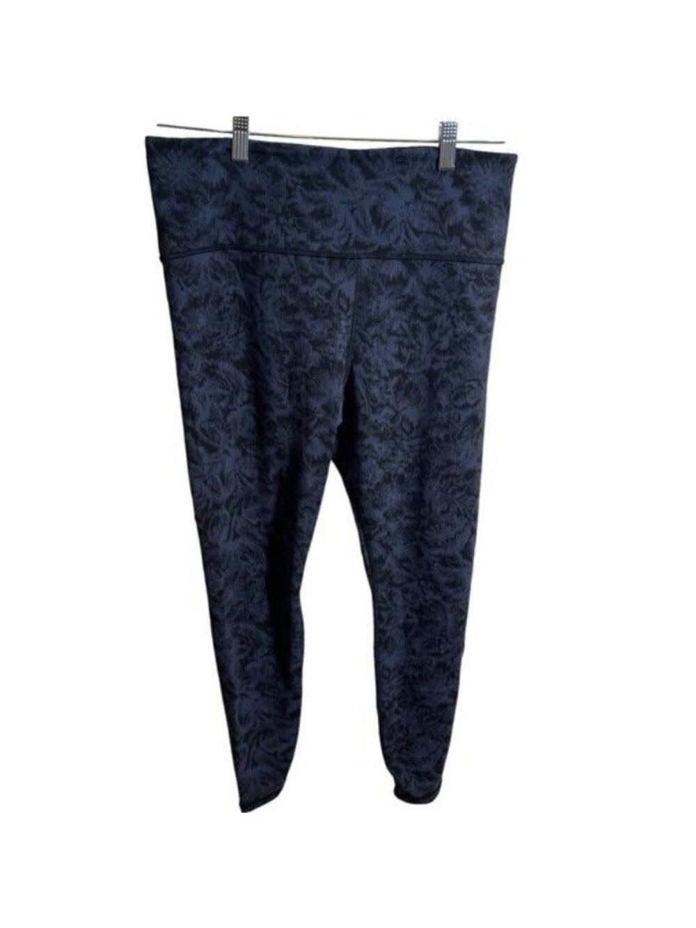 Athleta Women’s Elation Textured Tight Size XL Frosted Floral Black Blue